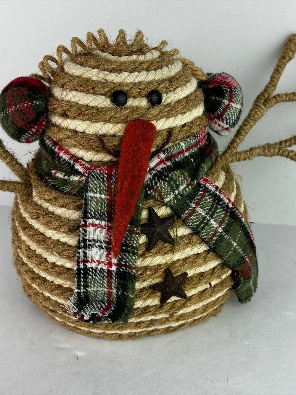 Pottery Barn Jute Rope Winter Snowman